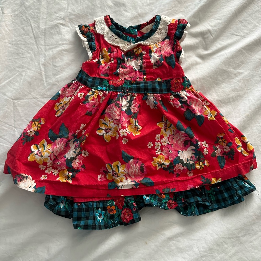 Matilda Jane 6-12 mo red and green dress